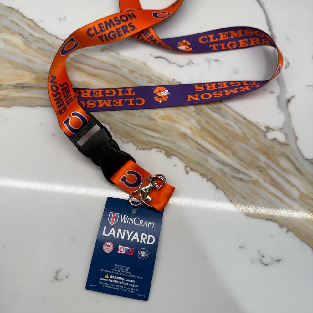 Wincraft Clemson Tigers Orange and Purple Lanyard